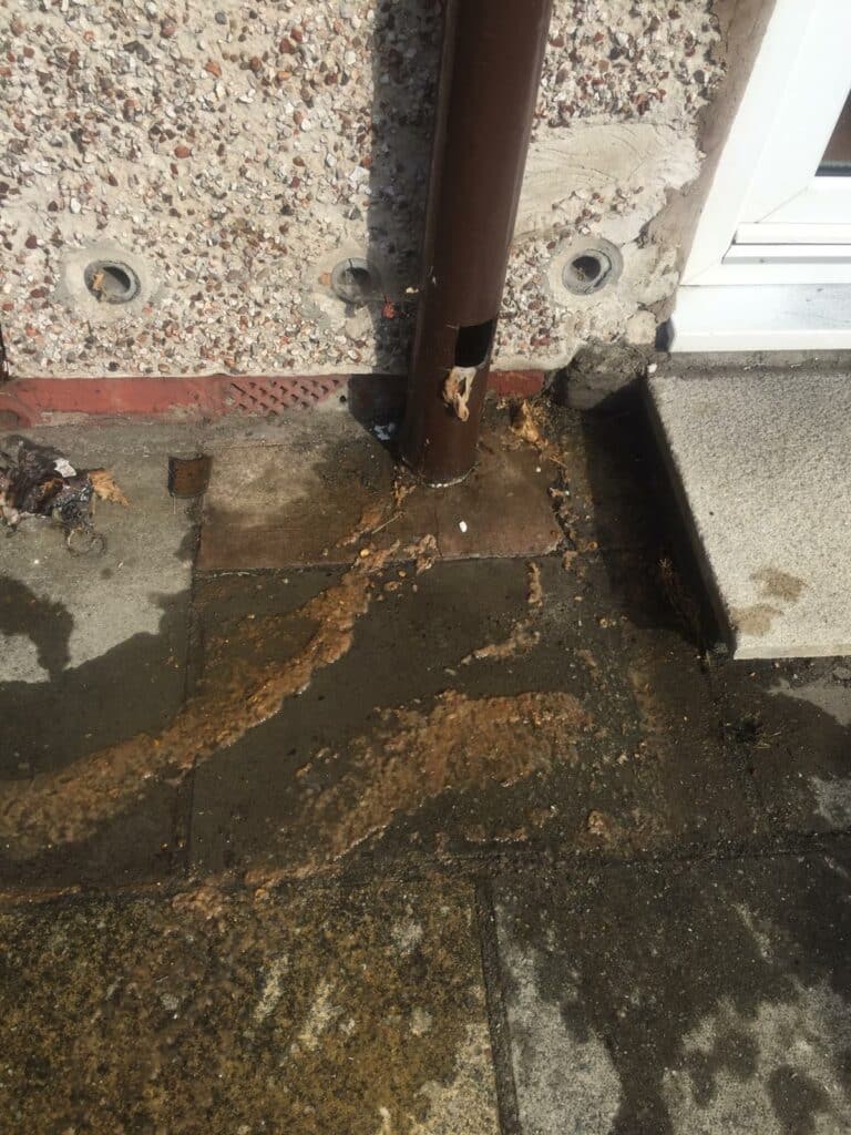 Clear sign of a blocked drain