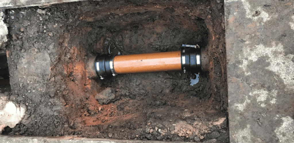drain repair at a commercial property