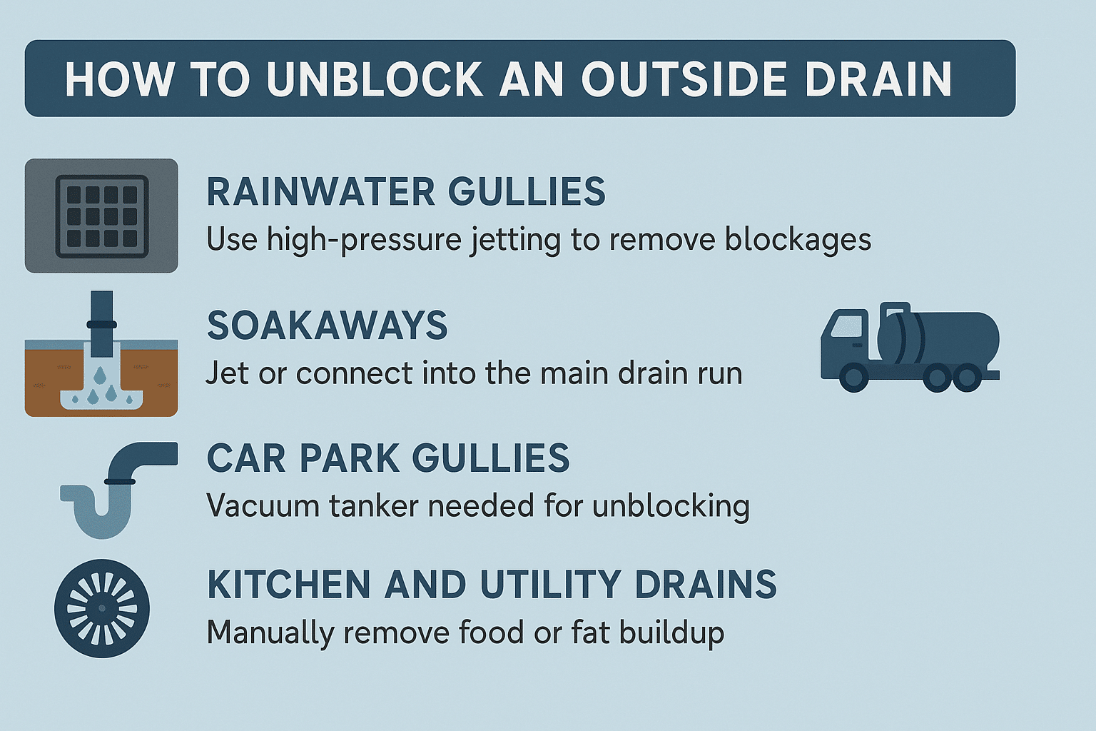 Drain unblocking tips
