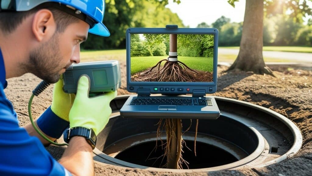 CCTV drain inspection roots