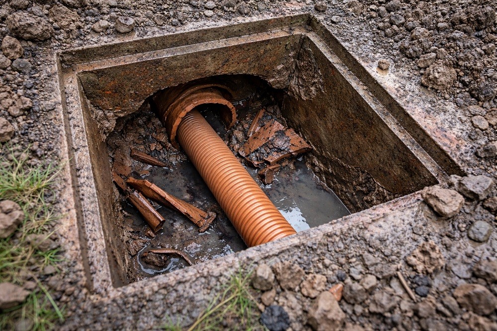 Collapsed drain under garden