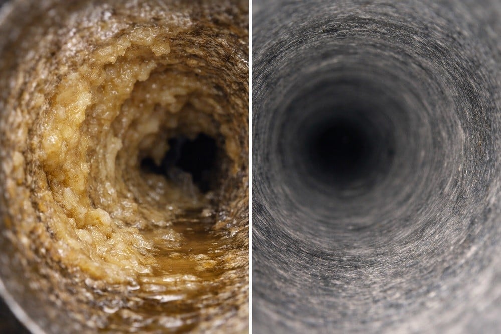 Grease build-up inside drain