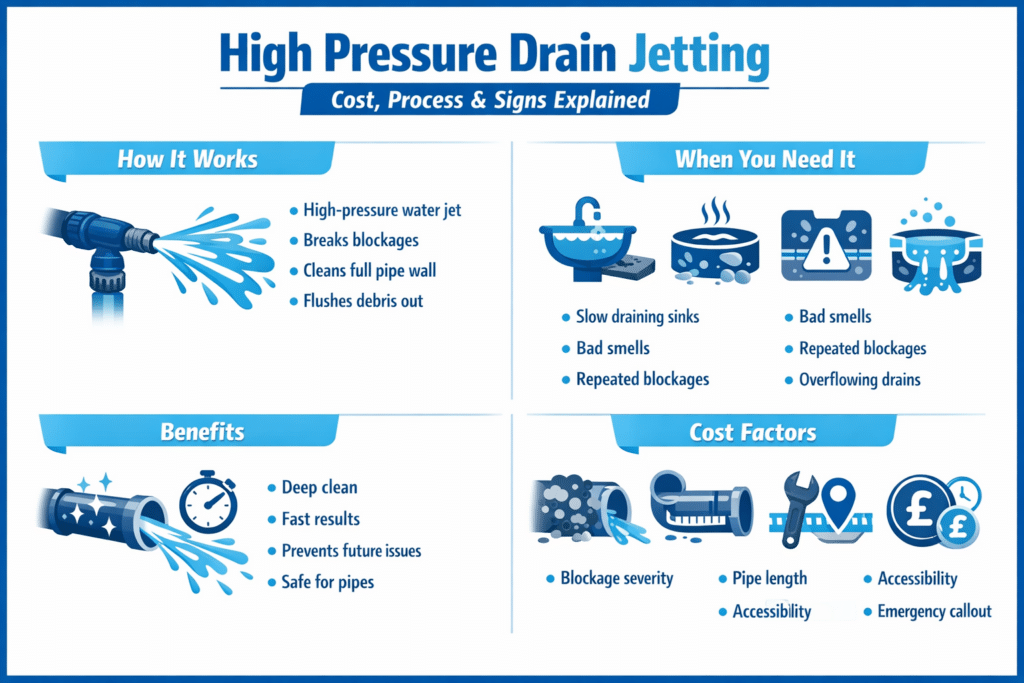 high pressure drain jetting cost process