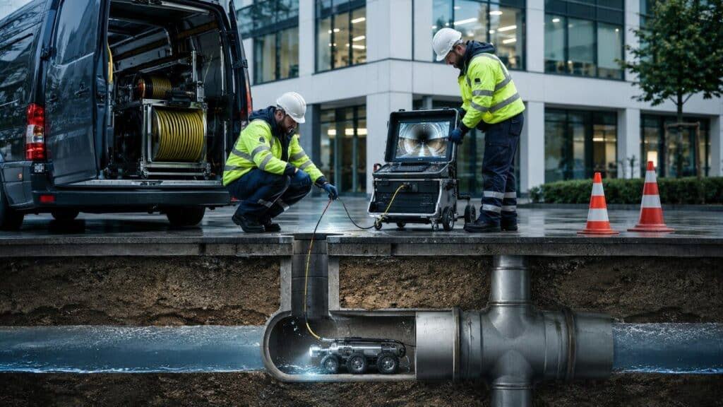 Professional CCTV Drainage Survey in Progress