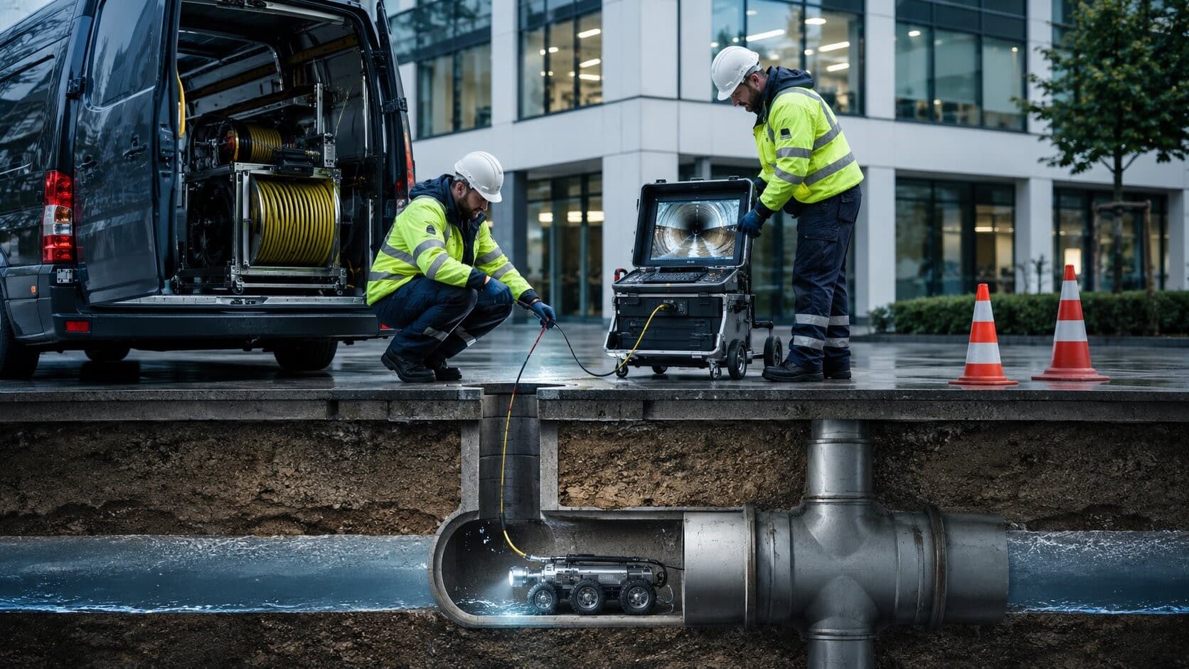 Professional CCTV Drainage Survey in Progress