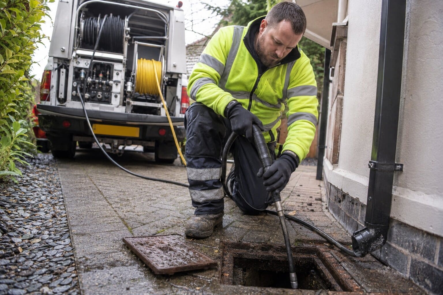 High-Pressure Water Jetting for Blocked Drains