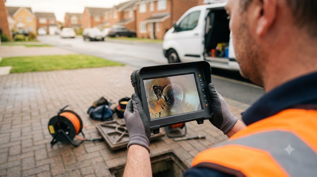 CCTV drain survey tech spots hidden blockages